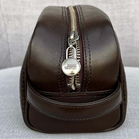 Gianni Versace Unisex Cosmetic Case Toiletry Bag Brown - Picture 4 of 8